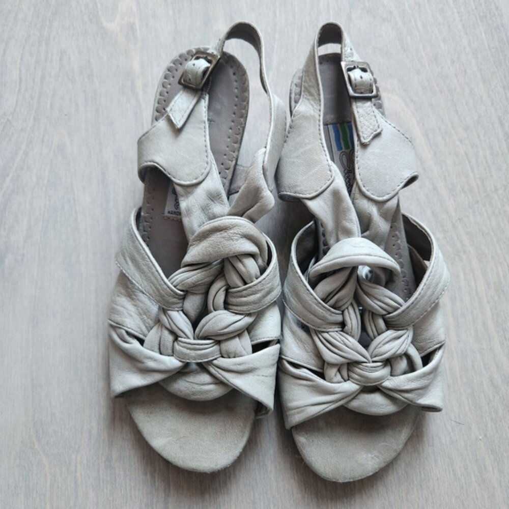 Vintage sz 6 Arnold Churgin real‎ leather twist sandals guc